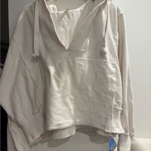 Free people movement white hooded sweater